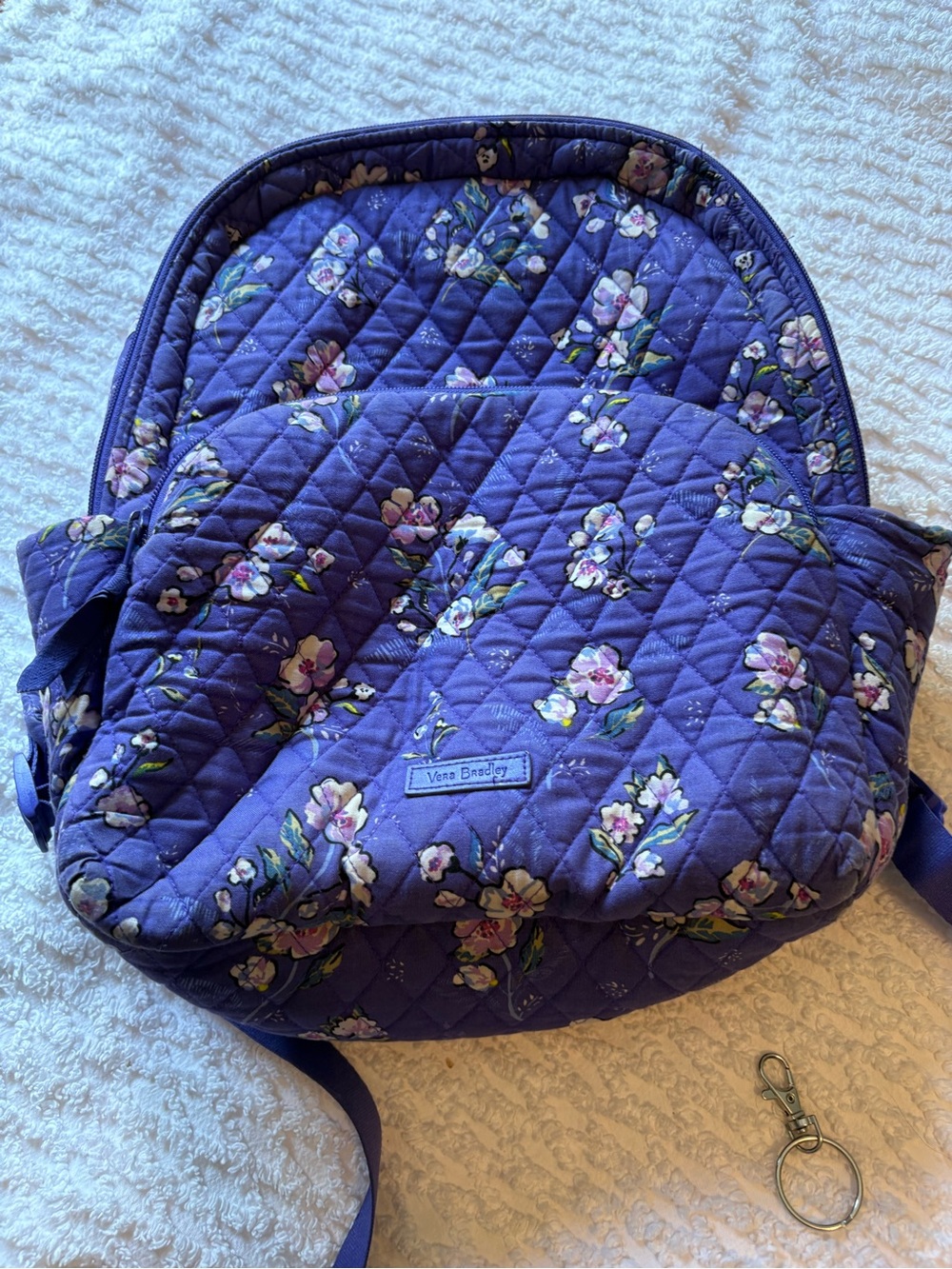 Vera Bradley Deep Purple Quilted Floral Backpack